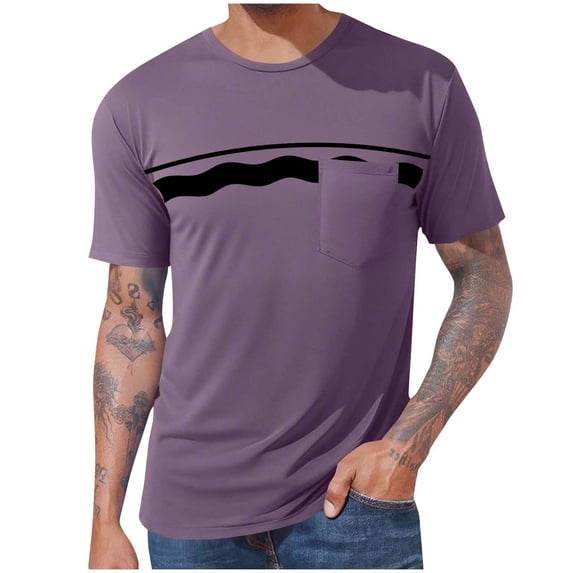 Maean Big and Tall Mens Short Sleeve Shirts with Pockets Summer Casual Fashion Crewneck Tee M-4XL