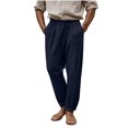 thumbnail image 1 of Maean Big and Tall Pant for Mens Cotton Linen Summer Causal Pants Elastic Waist with Pockets S-5XL, 1 of 6