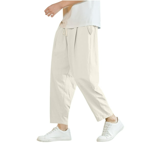 Maean Big and Tall Pant for Mens Summer Causal Straight Leg Loose Trousers Pants with Pockets M-5XL