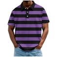 thumbnail image 1 of Maean Big and Tall Striped Tops for Mens Short Sleeve Baggy Shirts Collared Casual Summer Fashion Blouses, 1 of 4