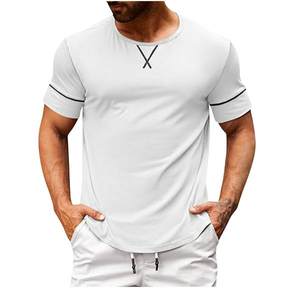 Maean Big and Tall Tee for Mens Short Sleeve Workout Gym Shirts Summer Breathable Crew Neck Causal Tshirts