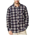 thumbnail image 1 of Maean Big and Tall Top for Mens Plaid Shirts Button down Long Sleeve Loose Casual Tee with Pockets, 1 of 6