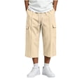 thumbnail image 1 of Maean Boys Capris Pants Sweatpants Wide Leg Elastic Waist Casual Loose Cargo Pant with Pockets, 1 of 7
