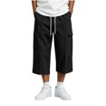 thumbnail image 1 of Maean Boys Capris Pants Sweatpants Wide Leg Elastic Waist Casual Loose Cargo Pant with Pockets, 1 of 7