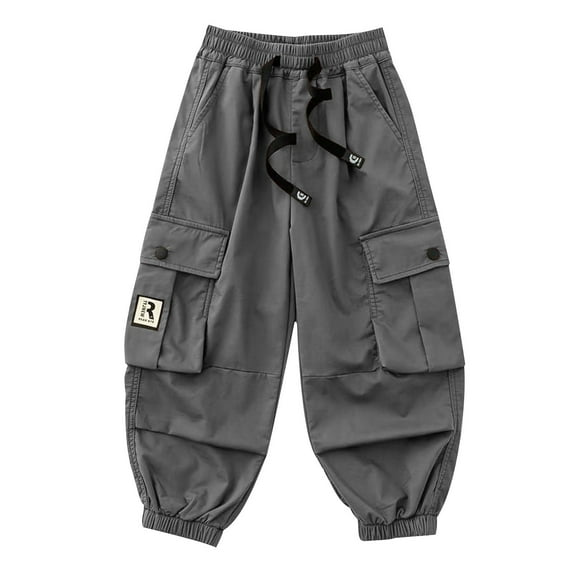 Maean Boys Cargo Sweatpant Elastic Bottoms Running Joggers Pant Kids Cotton Baggy Trousers Pants
