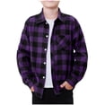 thumbnail image 1 of Maean Boys Flannel Plaid Shirts Long Sleeve Button down Collared Fall Clothes Trendy Shirt with Pockets, 1 of 7