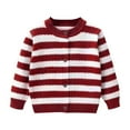 thumbnail image 1 of Maean Boys Girls Cardigan Striped Button down Sweater Crew Neck Long Sleeve Knitted Cardigans, 1 of 2