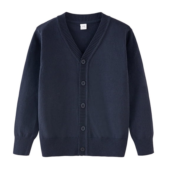 Maean Boys Girls Cardigans Sweater Long Sleeve Button down Ribbed Knit Sweaters School Uniforms Tops