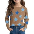 thumbnail image 1 of Maean Boys Girls Shirts Star Printed Long Sleeve Crewneck Tshirts Casual Loose Tee Blouse for 3-14 Years, 1 of 7