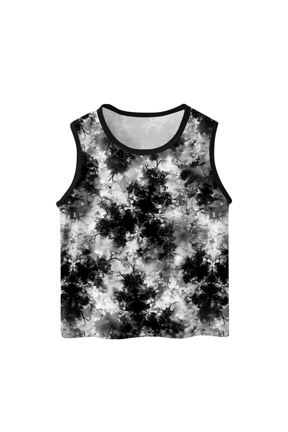 Boys Girls Tank Top Sleeveless Crew Neck Summer Tie Dye Color Block Trendy Tanks Shirts 3-15T