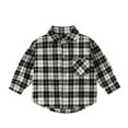 thumbnail image 1 of Maean Boys Kids Plaid Shirts Flap Collar Long Sleeve Button down Toddler Cotton Tshirts with Pockets, 1 of 3