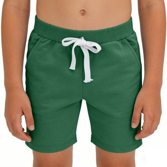 Maean Boys Summer Shorts Cotton Casual Elastic Waist Loose Athletic Short Pant with Pockets 1-11years