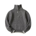 thumbnail image 1 of Maean Boys Sweaters Quarter Zipper Stand Collar Pullover Knitted Long Sleeve Warm Kids Sweater, 1 of 7