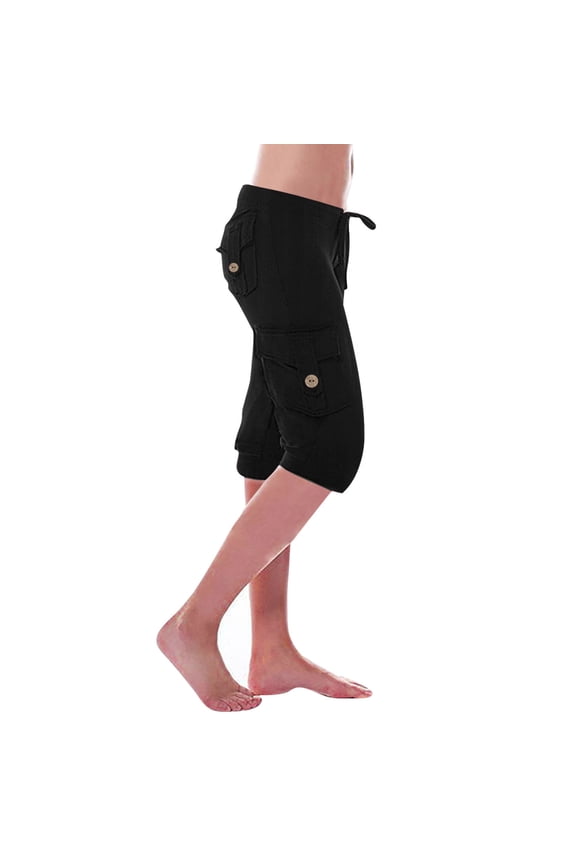 Capri Cargo Pants for Womens Hiking Outdoor Athletic Pants Travel Casual Loose Capris Pant with Pocket