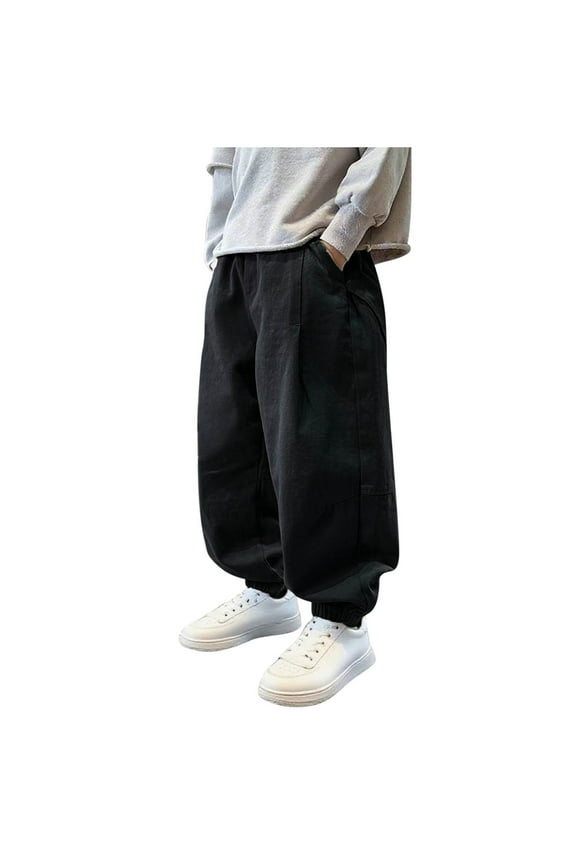 Cargo Pants for Boys Wide Leg Baggy Trousers Streetwear Kids Casual Pockets Pant 3-15 Years