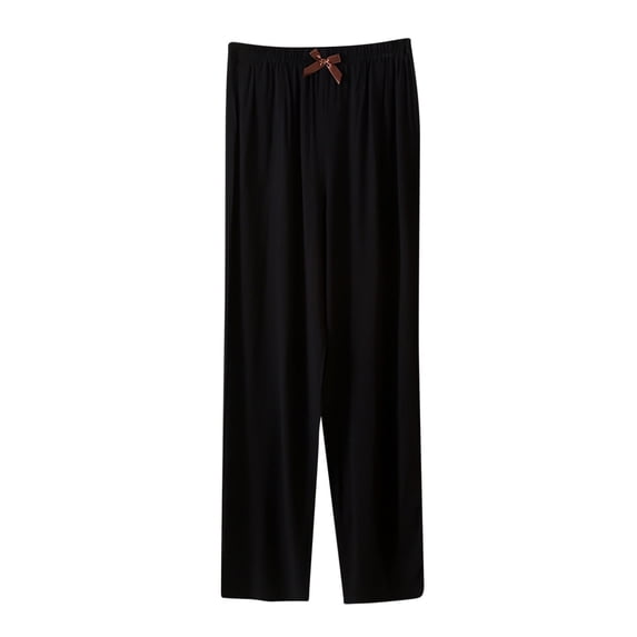 Maean Casual Pants for Women Summer Elastic High Waist Wide Leg Loose Pleated Long Trousers with Pockets