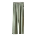 thumbnail image 1 of Maean Casual Pants for Women Summer Elastic High Waist Wide Leg Loose Pleated Long Trousers with Pockets, 1 of 3