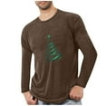 thumbnail image 1 of Maean Christmas Tops for Mens Long Sleeve Graphic Tee Crew Neck Pullover Soft Comfy Loungewear Shirts, 1 of 4