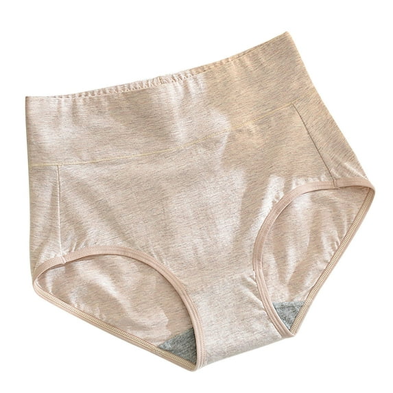 Maean Cotton Panties for Women Seamless High Waist Belly Hide Solid Color Underwear Ladies Soft Stretch Briefs