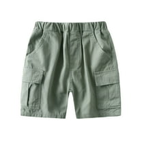 Maean Cotton Shorts for Toddler Kids Cargo Causal Loose Shorts Boys Elastic Waist Shorts with Pockets
