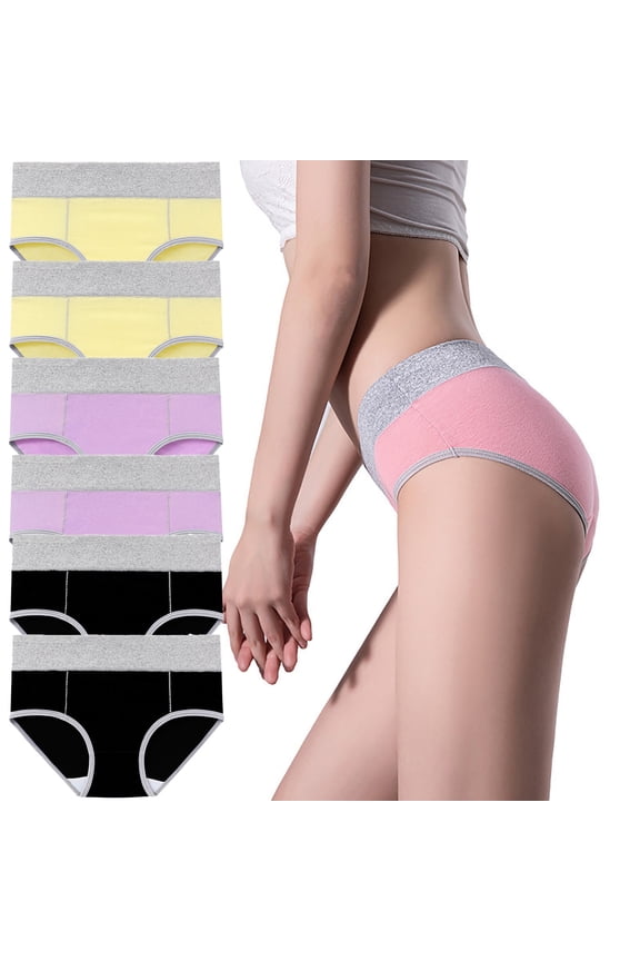 Cotton Underwear for Women 6 Pack Soft Bikini Briefs Panties Full Coverage Breathable Stretchy Brief
