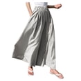 thumbnail image 1 of Maean Dress Pants for Women Summer Casual Elastic Waist Wide Leg Loose Pleated Skirt Trousers with Pockets, 1 of 4