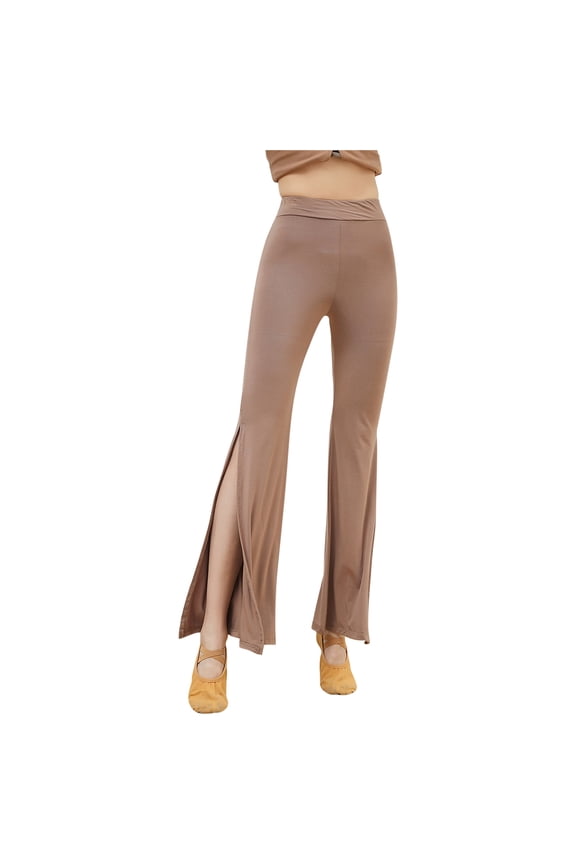 Flare Yoga Pants for Women Dance Soft Slim Elastic High Waist Wide Leg Cotton Flowy Sport Gym Trousers