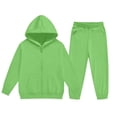 thumbnail image 1 of Maean Girl 2 Piece Outfits Sets Long Sleeve Sweatshirt Jackets Matching Set Sweatpants with Pockets, 1 of 6