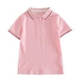 thumbnail image 1 of Maean Girl's Cotton Top School Uniform Short Sleeve Collared Shirts V Neck Golf Tennis Tshirts, 1 of 3