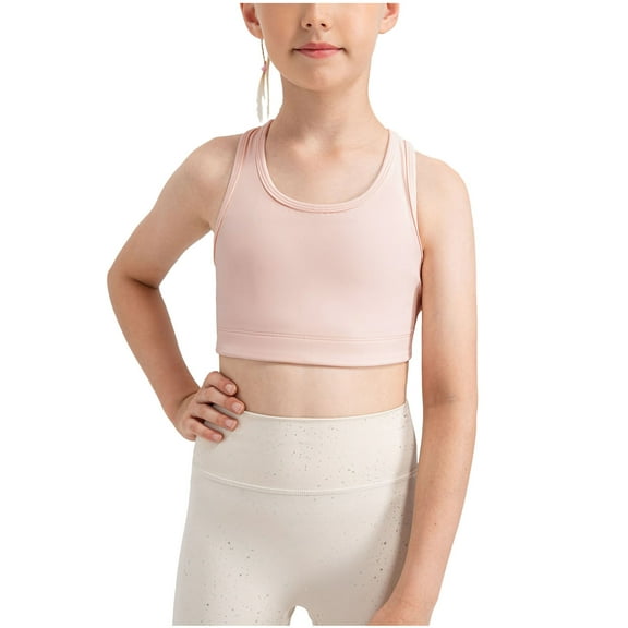 Maean Girls Athletic Tanks Top Sleeveless Round Neck Basic Racerback Crop Tops for Kids 4-12Years