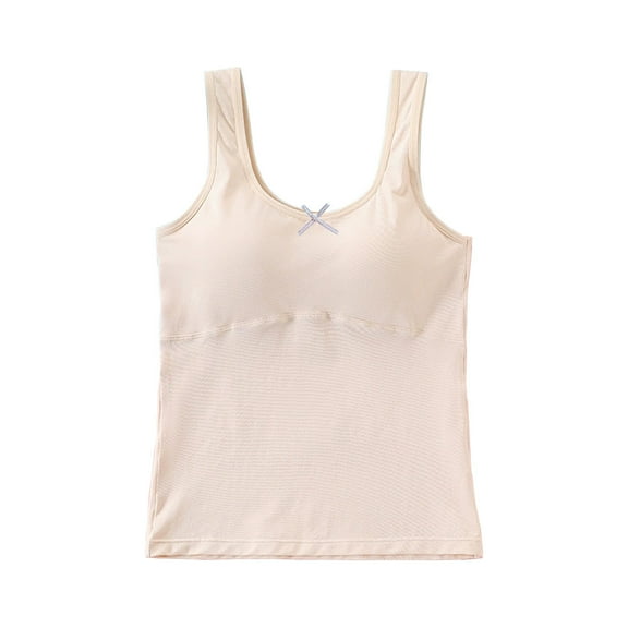 Maean Girls Cotton Camisole Top with Bra Girl Kid Undershirts Cami Dancewear Tank Tops 8-12 Years