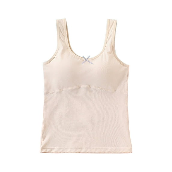 Maean Girls Cotton Camisole Top with Bra Girl Kid Undershirts Cami Dancewear Tank Tops 8-12 Years