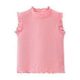 thumbnail image 1 of Maean Girls Cotton Tanks Crew Neck Ruffle Sleeveless Cute Blouse Summer Solid Color Ribbon Tank Tops, 1 of 7