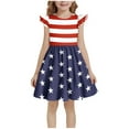 thumbnail image 1 of Maean Girls Independence Day Dress Ruffle Sleeve Sundress Toddler Summer Clothes Party Sleeveless Dresses, 1 of 6