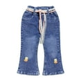 thumbnail image 1 of Maean Girls Jeans Elastic Waist Loose Denim Pants Casual Fall Winter Trousers with Pockets 2-8 Years, 1 of 6
