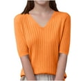 thumbnail image 1 of Maean Girls Shirt Short Sleeve Ribbed Lightweight V Neck Tops Girl Kids Summer Casual Blouses, 1 of 3