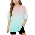 thumbnail image 1 of Maean Girls Short Sleeve Shirts Oversized Baggy Tee Kids Summer Casual Crewneck Basic Tshirt 5-14Years, 1 of 6