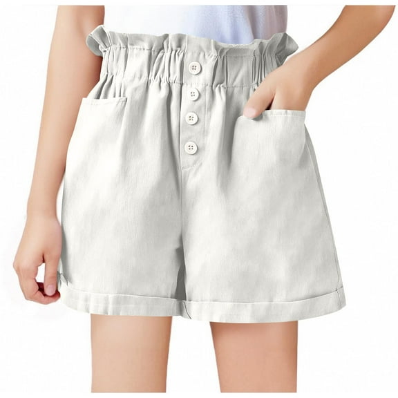 Maean Girls Shorts Wide Leg Ruffle High Waist Dressy Short Trousers Summer Loose Shorts with Pockets