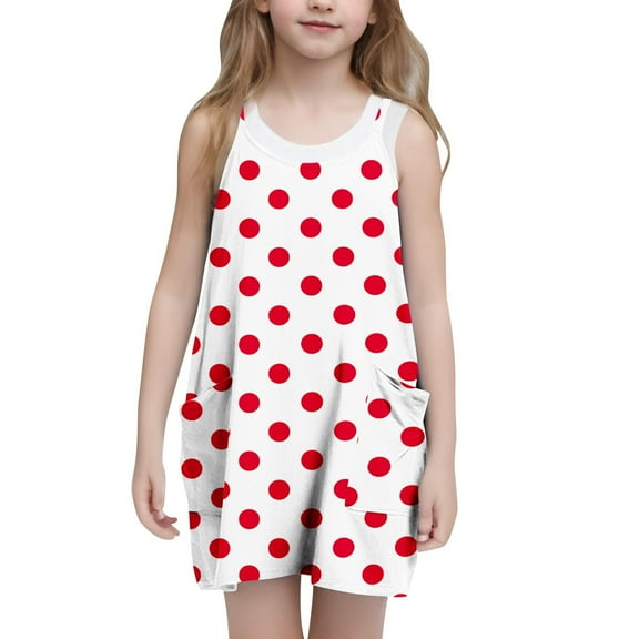 Maean Girls Sleeveless Dress with Pockets Casual Spaghetti Strap Loose Summer Beach Sundresses