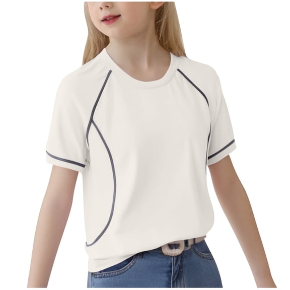 Maean Girls Tshirts Quick Dry Lightweight Short Sleeve Athletic Tee Kids Summer Running Activewear Shirts