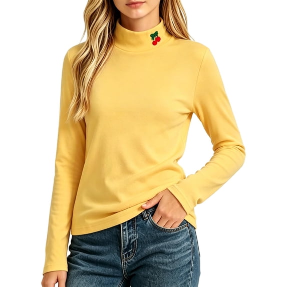 Maean Girls Turtleneck Long Sleeve Tops Undershirt Fall Winter Pullover Soft Warm Stretchy Mock Neck Top