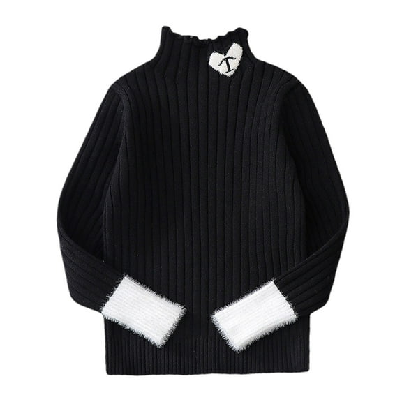 Maean Girls Turtleneck Sweaters Pullover Cable Knitted Long Sleeve Sweater Kids Fall Winter Clothes