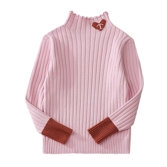 Maean Girls Turtleneck Sweaters Pullover Cable Knitted Long Sleeve Sweater Kids Fall Winter Clothes