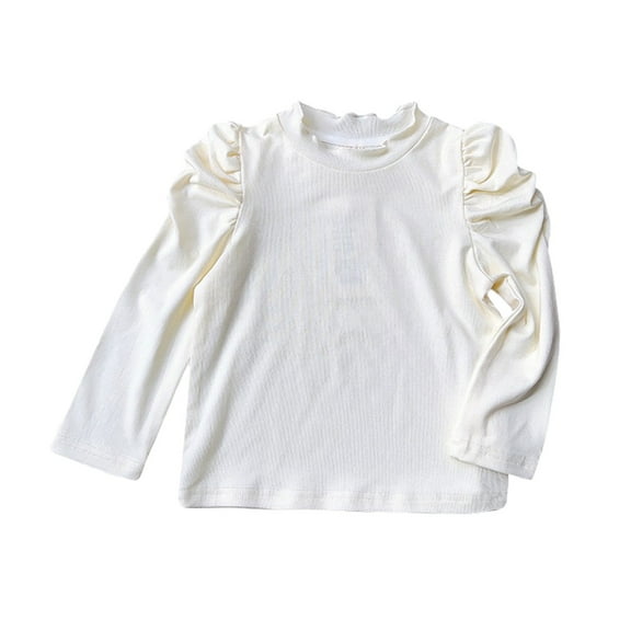 Maean Girls Warm Knit Sweater Ruffle Long Sleeve Cotton Pullover Top Solid Color Fall Winter Knitwear Shirts