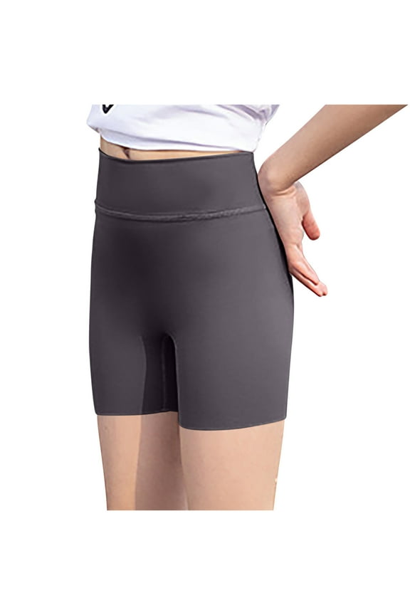 Girls Workout Shorts High Waist Stretchy Athletic Biker Yoga Running Shorts for Kids 2-12 Years