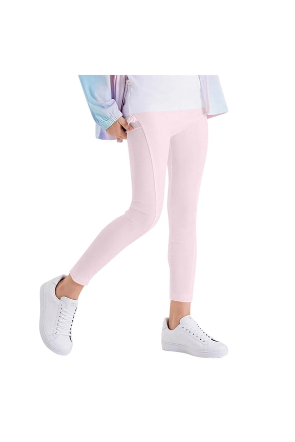 Girls Yoga Leggings High Waist Ruffle Stretchy Athletic Workout Running Activewear Pants