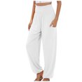 thumbnail image 1 of Maean High Waist Wide Leg Pants for Women Summer Elastic Waisted Loose Pleated Long Trousers with Pockets, 1 of 5