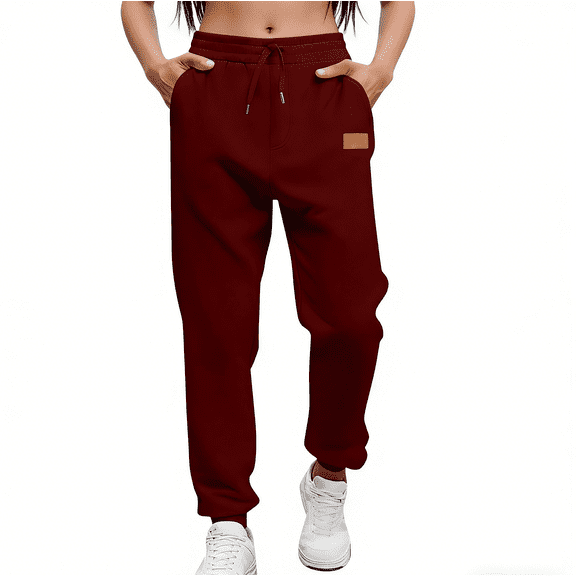 Maean Jogger Sweatpant for Womens Elastic Bottom Straight Leg Baggy Lounge Fall Winter Fashion Pant with Pockets