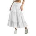 thumbnail image 1 of Maean Kids Girl's Flowy Maxi Skirt a Line High Waisted Tiered Ruffle Hem Long Skirt Spring Summer Clothes, 1 of 6