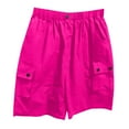 thumbnail image 1 of Maean Kids Girls Cargo Shorts Elastic High Waist Wide Leg Loose Shorts with Pockets 5-18 Years, 1 of 3